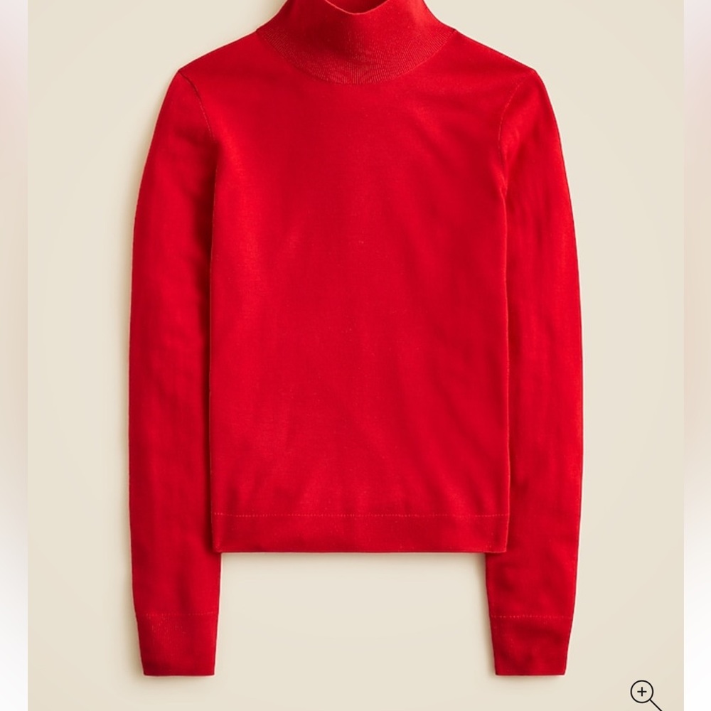 J. Crew Red Merino Wool Turtleneck Sweater